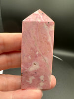 Rhodochrosite Four-Sided Tower #9 – Rosy Pink, Cream & Natural Matrix
