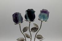 Fluorite Forever Roses with Silvertone Stem