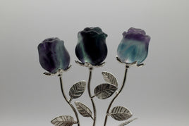 Fluorite Forever Roses with Silvertone Stem