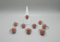 Natural Rhodochrosite Rings
