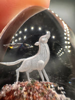 Beautiful Wolf Garden Quartz Inner Scene Carving with Rainbow #1