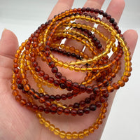 Natural Amber Gradient Bead Bracelets