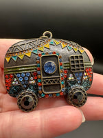 Rhinestone Camper Trailer Pendant – Colorful Travel Trailer Charm