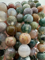 Natural Indian Moss Agate 6mm Bracelet 7.5”