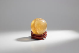 Yellow with Purple Fluorite Sphere #12