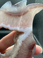 Druzy Agate Geode Indigenous-Inspired Profile Headdress Carving #10