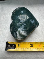 Moss Agate Carved Heart #5