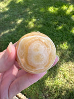 Yellow Calcite Stripe Sphere #7