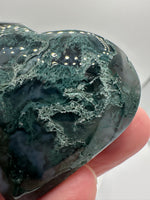 Moss Agate Carved Heart #9