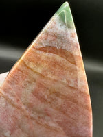 Ocean Jasper Polished Arrow Flame Freeform #5  – Pink, Coral & Green – 104g
