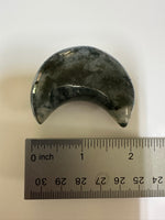 Moss Agate Carved Moon #2