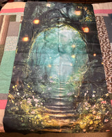 Enchanted Forest Pathway Door Cover Tapestry