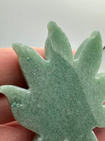 Green Aventurine Cannabis Leaf Carving #1
