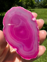 Dyed Pink Agate Slice #12