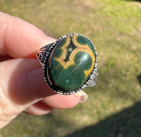8th Vein Ocean Jasper S925 Sterling Silver Ring #6