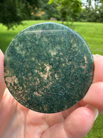 Moss Agate Polished Round Slice #27