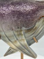 Amethyst Agate Heart Wings Carving with Stand #3