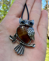 Cute Gemstone Owl Necklace