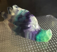 Fluorite Dragon Head Carving #22