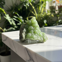 Prehnite mixed with Green Tourmaline Raw Specimen #10