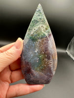 Ocean Jasper Polished Arrow Flame Freeform #2 – Green & Multicolor