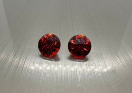 Round Orange Red 8mm Cz
