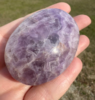 Amethyst Mixed with Stripe Agate Palm Stone #7