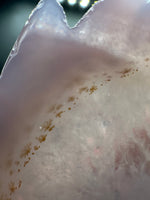 Druzy Dendrite Agate Geode Indigenous-Inspired Profile Headdress Carving #9