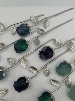 Fluorite Forever Roses with Silvertone Stem