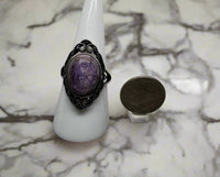Natural Charoite Ring #7