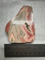 Natural Rhodochrosite Slab #19 – Pink Banded Mineral Specimen with Gray Matrix