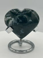Moss Agate Carved Heart #5