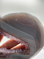 Large Amethyst Agate Heart with Stand #2