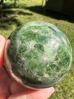 Natural Green Diopside Crystal Sphere 327g – Polished Gemstone #3