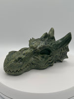 Large Green Jade Dragon Head Carving