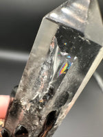 Natural Clear Quartz & Fluorite Decorative Crystal Broom with Rainbow