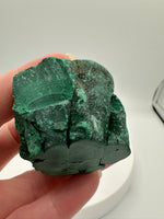 Malachite Polished Top with Rough Bottom