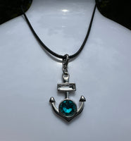 Silvertone Anchor Pendant/Clip Necklace