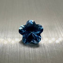 Lab Created Blue Topaz 7mm Flower shape 1.30ct