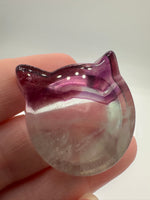 Cat Head Shape Rainbow Fluorite Bowl Carving #1