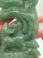 Green Aventurine Nine-Tailed Fox Carving