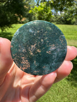 Moss Agate Polished Round Slice #35