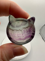 Cat Head Shape Rainbow Fluorite Bowl Carving #5