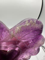 Purple Fluorite Decorative Carved Heart with Stand #7