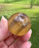Yellow with Purple Fluorite Sphere #18
