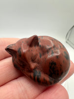 Mahogany Obsidian Sleeping Cat