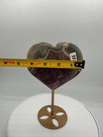 Large Amethyst Dendritic Agate Heart with Stand #3