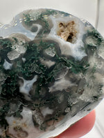 Moss Agate Carved Heart #3