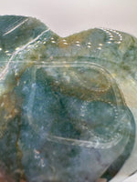 Moss Agate Carved Heart #7