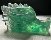 Natural Green Fluorite Dragon Head Carving #2 – 364g